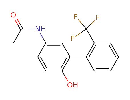 Molecular Structure of 79290-53-2 (N-(6-Hydroxy-2'-trifluoromethyl-biphenyl-3-yl)-acetamide)