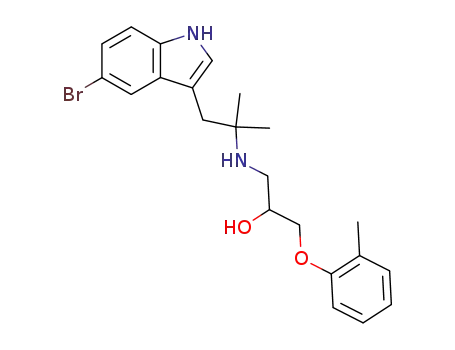 Molecular Structure of 77216-22-9 (1-[[2-(5-bromo-3-indolyl)-1,1-dimethylethyl]amino]-3-(2-methylphenoxy)-2-propanol)