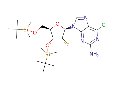 3′,5′-bis-O-tert-butyldimethylsilyl-2′-deoxy-2′-α-fluoro-2′-β-C-methyl-2-amino-6-chloro-purine ribonucleoside