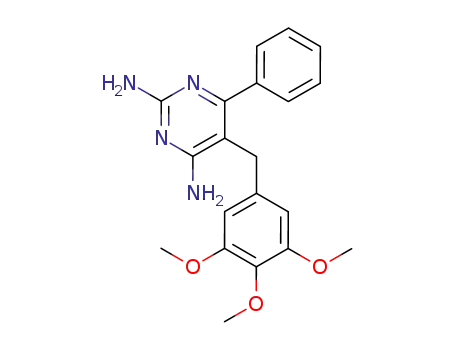 Molecular Structure of 73576-21-3 (6-Phenyl-5-(3,4,5-trimethoxy-benzyl)-pyrimidine-2,4-diamine)