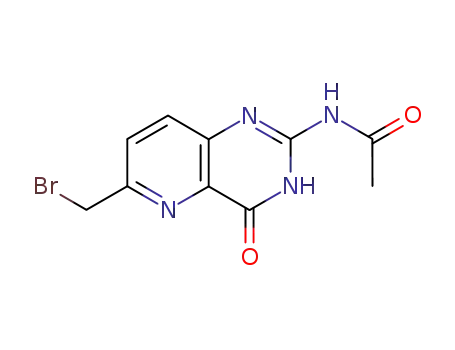Molecular Structure of 78711-38-3 (N-(6-Bromomethyl-4-oxo-3,4-dihydro-pyrido[3,2-d]pyrimidin-2-yl)-acetamide)