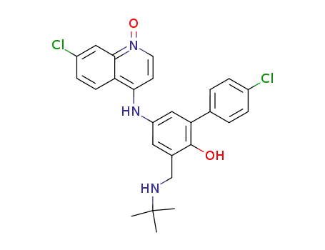 Molecular Structure of 79286-96-7 (3-(tert-Butylamino-methyl)-4'-chloro-5-(7-chloro-1-oxy-quinolin-4-ylamino)-biphenyl-2-ol)