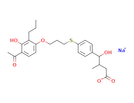sodium 4-(4-{[3-(4-acetyl-3-hydroxy-2-propylphenoxy)propyl]sulfanyl}phenyl)-4-hydroxy-3-methylbutanoate