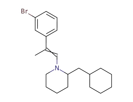 Molecular Structure of 60601-71-0 (Piperidine, 1-[2-(3-bromophenyl)-1-propenyl]-2-(cyclohexylmethyl)-)