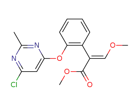 Molecular Structure of 1394124-31-2 ((E)-methyl 2-(2-(6-chloro-2-methylpyrimidin-4-yloxy)phenyl)-3-(methoxy)acrylate)
