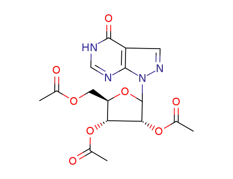 Molecular Structure of 64372-69-6 (1-(2,3,5-tri-O-acetylpentofuranosyl)-1,2-dihydro-4H-pyrazolo[3,4-d]pyrimidin-4-one)