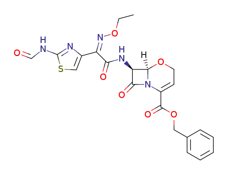 benzyl 7-<(Z)-2-(ethoxyimino)-2-<2-(formylamino)thiazol-4-yl>acetamido>-1-oxa-1-dethiaceph-3-em-4-carboxylate