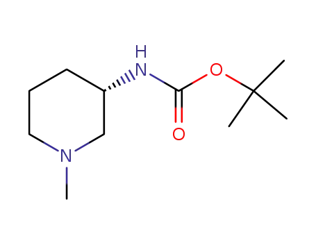 Molecular Structure of 902152-77-6 ((S)-tert-butyl (1-methylpiperidin-3-yl)carbamate)