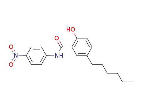 Molecular Structure of 78417-81-9 (Benzamide, 5-hexyl-2-hydroxy-N-(4-nitrophenyl)-)