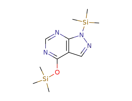 Molecular Structure of 51642-61-6 (1-(trimethylsilyl)-4-(trimethylsilyloxy)-1H-pyrazolo<3,4-d>pyrimidine)