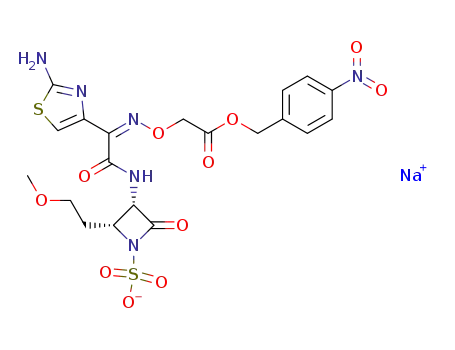 Sodium; (2R,3S)-3-{2-(2-amino-thiazol-4-yl)-2-[(Z)-4-nitro-benzyloxycarbonylmethoxyimino]-acetylamino}-2-(2-methoxy-ethyl)-4-oxo-azetidine-1-sulfonate