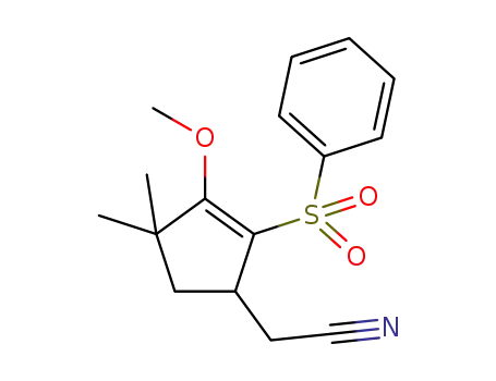(2-benzenesulfonyl-3-methoxy-4,4-dimethylcyclopent-2-enyl)acetonitrile