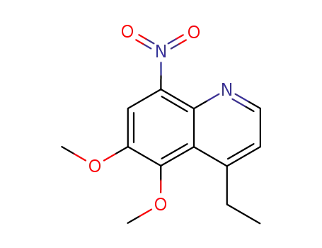 Molecular Structure of 98509-92-3 (5,6-dimethoxy-4-ethyl-8-nitroquinoline)