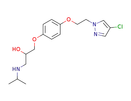 1-isopropylamino-3-[4-[2-(4-chloro-1-pyrazolyl)ethoxy]phenoxy]-2-propanol