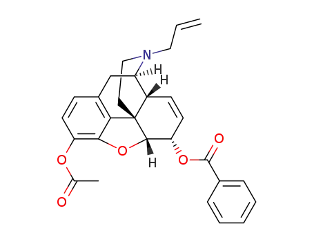 Molecular Structure of 1403776-92-0 (7,8-didehydro-4,5-epoxy-17-(2-propenyl)-(5α,6α)-morphinan-3,6-diol 3-acetate 6-benzoate)