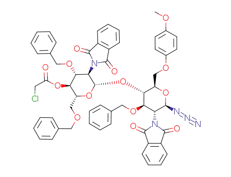 3,6-di-O-benzyl-4-O-(chloroacetyl)-2-deoxy-2-phthalimido-β-D-glucopyranosyl-(1→4)-3-O-benzyl-2-deoxy-6-O-(p-methoxyphenyl)-2-phthalimido-β-D-glucopyranosyl azide