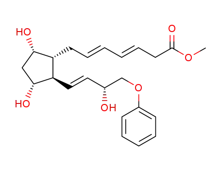 Molecular Structure of 64812-77-7 ((3E,5E)-7-[(1R)-3α,5α-Dihydroxy-2β-[(E,R)-4-phenoxy-3-hydroxy-1-butenyl]cyclopentan-1α-yl]-3,5-heptadienoic acid methyl ester)