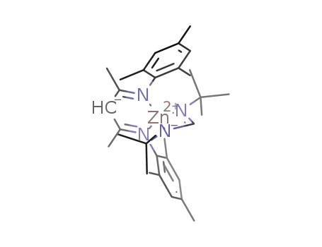 Molecular Structure of 1403459-35-7 (Zn(tBuNCHNtBu)[(2,4,6-Me<sub>3</sub>C<sub>6</sub>H<sub>2</sub>)NC(Me)]2CH))