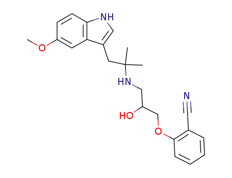 Molecular Structure of 77216-32-1 (2-[2-hydroxy-3-[[2-(5-methoxy-1H-indol-3-yl)-1,1-dimethylethyl]amino]propoxy]benzonitrile)