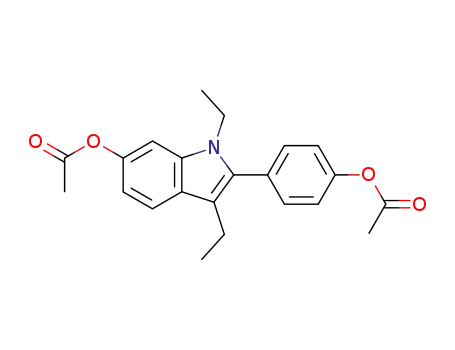 Molecular Structure of 86111-36-6 (1H-Indol-6-ol, 2-[4-(acetyloxy)phenyl]-1,3-diethyl-, acetate (ester))