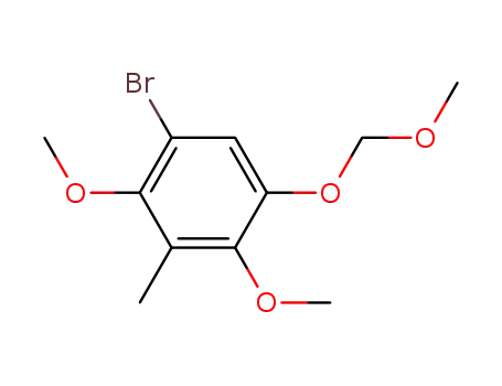 Molecular Structure of 105104-11-8 (Benzene, 1-bromo-2,4-dimethoxy-5-(methoxymethoxy)-3-methyl-)