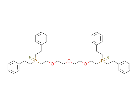 Molecular Structure of 1411984-45-6 (diphenethyl(12-phenethyl-14-phenyl-12-thioxo-3,6,9-trioxa-12λ<sup>5</sup>-phosphatetradecyl)phosphine Sulfide_No.No._)