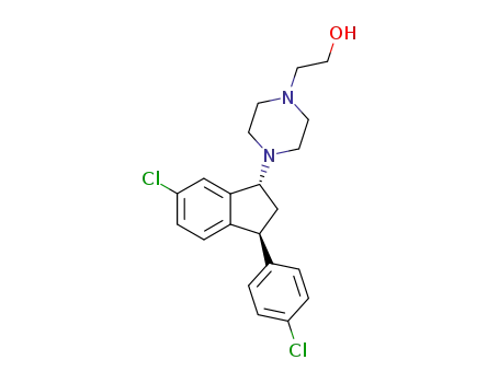 2-{4-[(1R,3S)-6-Chloro-3-(4-chloro-phenyl)-indan-1-yl]-piperazin-1-yl}-ethanol