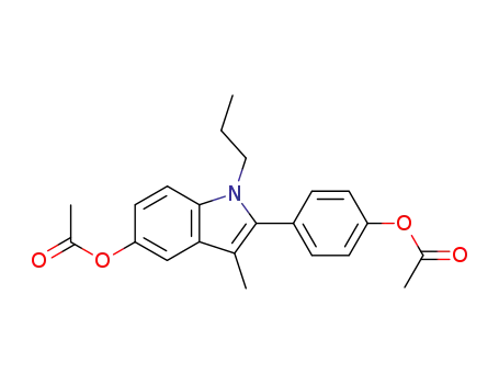 Molecular Structure of 86111-27-5 (1H-Indol-5-ol, 2-[4-(acetyloxy)phenyl]-3-methyl-1-propyl-, acetate (ester))