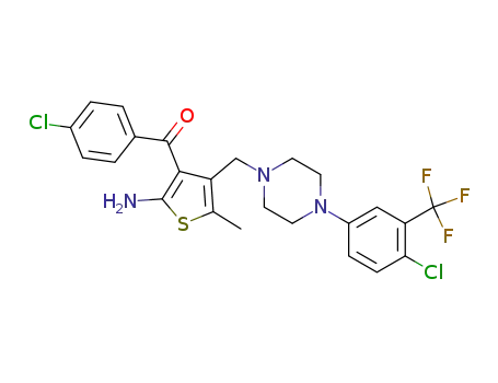 {2-Amino-4-[(4-(4-chloro-3-(trifluoromethyl)phenyl)piperazin-1-yl)methyl]-5-methylthiophen-3-yl}(4-chlorophenyl)methanone