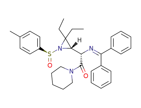 (S<sub>S</sub>,2S,2'S)-N-{2-(diphenylmethyleneamino)-2-[3,3-diethyl-1-(p-toluenesulfinyl)aziridin-2-yl]acetyl}piperidine