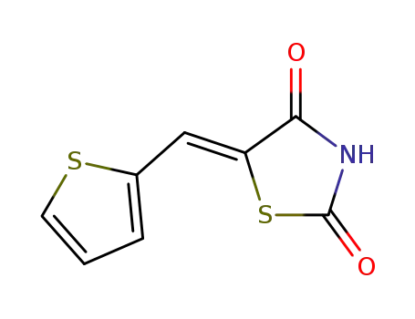 Molecular Structure of 139336-31-5 (5-(2-Thienylmethylene)-1,3-thiazolidine-2,4-dione)