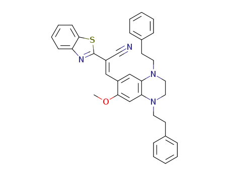 (E)-2-(benzo[d]thiazol-2-yl)-3-(7-methoxy-1,4-diphenethyl-1,2,3,4 tetrahydroquinoxalin-6-yl)acrylonitrile