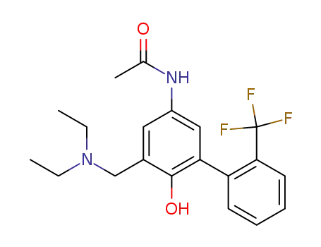 Molecular Structure of 79290-47-4 (N-(5-Diethylaminomethyl-6-hydroxy-2'-trifluoromethyl-biphenyl-3-yl)-acetamide)