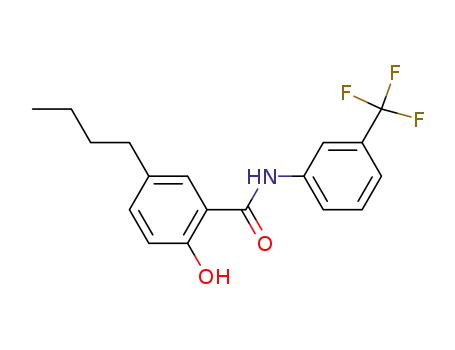 Molecular Structure of 78417-76-2 (5-butyl-2-hydroxy-N-[3-(trifluoromethyl)phenyl]benzamide)