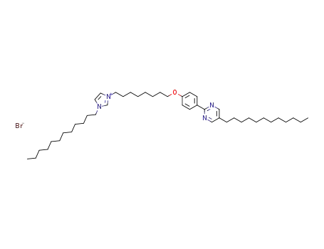 Molecular Structure of 1403575-33-6 (3-dodecyl-1-{[4-(5-dodecylpyrimidin-2-yl)phenoxy]octyl}imidazolium bromide)