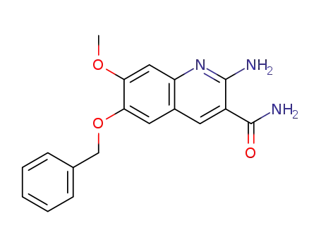 Molecular Structure of 58662-55-8 (3-Quinolinecarboxamide, 2-amino-7-methoxy-6-(phenylmethoxy)-)