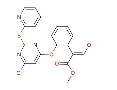 Molecular Structure of 1394124-36-7 ((E)-methyl 2-(2-(6-chloro-2-(pyridin-2-ylthio)pyrimidin-4-yloxy)phenyl)-3-(methoxy)acrylate)
