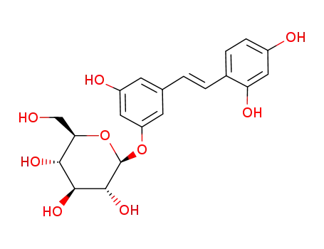 Molecular Structure of 144525-40-6 (Oxyresveratrol 3'-O-β-D-glucopyranoside)
