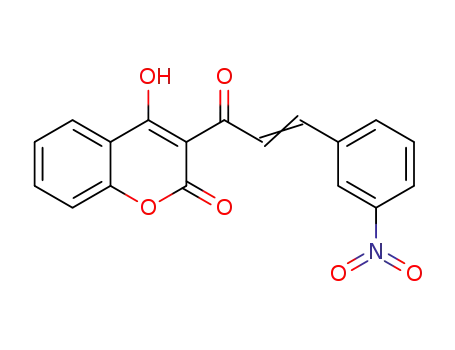 Molecular Structure of 213920-30-0 (2H-1-Benzopyran-2-one,
4-hydroxy-3-[3-(3-nitrophenyl)-1-oxo-2-propenyl]-)