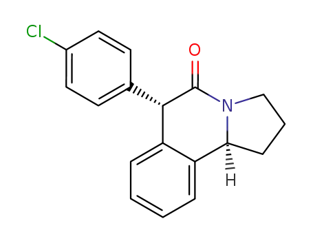 Pyrrolo[2,1-a]isoquinolin-5(1H)-one,
6-(4-chlorophenyl)-2,3,6,10b-tetrahydro-, cis-