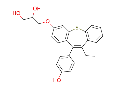 Molecular Structure of 85850-94-8 (3-[[10-Ethyl-11-(p-hydroxyphenyl)dibenzo[b,f]thiepin-3-yl]oxy]-1,2-propanediol)