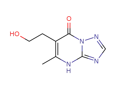 Molecular Structure of 62053-06-9 (6-(2-HYDROXYETHYL)-5-METHYL[1,2,4]TRIAZOLO[1,5-A]PYRIMIDIN-7(4H)-ONE)