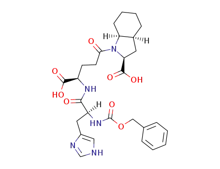 Molecular Structure of 127413-73-4 ((2S,3aS,7aS)-1-(N-benzyloxycarbonyl-L-histidyl-γ-D-glutamyl)-octahydro-1H-indole-2-carboxylic acid)