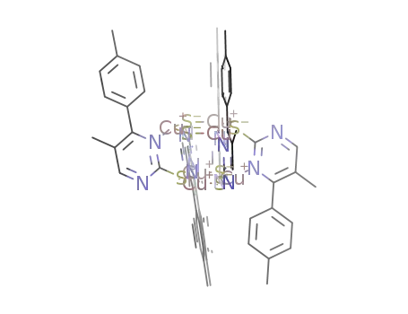 Cu<SUB>6</SUB>(5-methyl-4-(p-tolyl)pyrimidine-2-thiolato)<SUB>6</SUB>