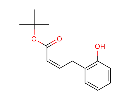 Molecular Structure of 1427349-64-1 ((Z)-4-(2-hydroxy-phenyl)-but-2-enoic acid tert-butyl ester)