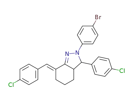 (E)-2-(4-bromophenyl)-7-(4-chlorobenzylidene)-3-(4-chlorophenyl)-3,3a,4,5,6,7-hexahydro-2H-indazole