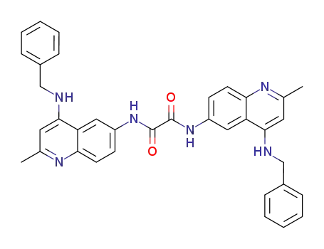 Molecular Structure of 137872-81-2 (Ethanediamide,
N,N'-bis[2-methyl-4-[(phenylmethyl)amino]-6-quinolinyl]-)