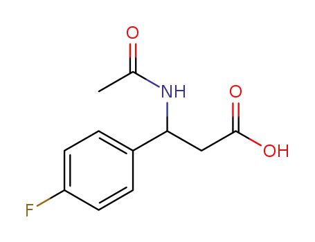 Molecular Structure of 332052-58-1 (N-ACETYL-2-(4-FLUOROPHENYL)-DL-BETA-ALANINE)