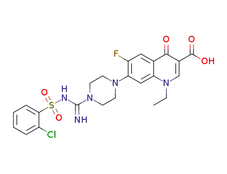7-(4-(N-(2-chlorophenylsulfonyl)carbamimidoyl)piperazin-1-yl)-1-ethyl-6-fluoro-4-oxo-1,4-dihydroquinoline-3-carboxylic acid