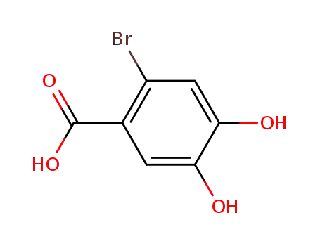 Molecular Structure of 61203-47-2 (Benzoic acid, 2-bromo-4,5-dihydroxy-)